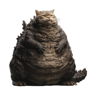 Cat Godzilla Hybrid Vinyl Car Decal Sticker – Waterproof & UV-Resistant 3.4133333333333336"