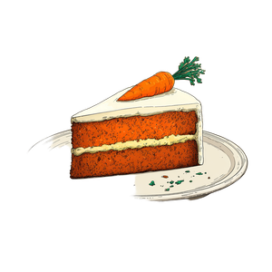 Cartoon Carrot Cake Vinyl Car Decal Sticker – Waterproof & UV-Resistant 3.4133333333333336"