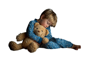 Sleeping Boy With Teddy Vinyl Car Decal Sticker – Waterproof & UV-Resistant 2.986666666666667"
