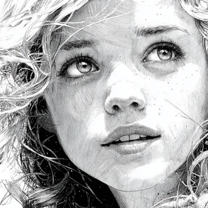 Pensive Woman Portrait V4 Vinyl Car Decal Sticker – Waterproof & UV-Resistant 3.4133333333333336"