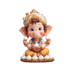 Cute Baby Ganpati Vinyl Car Decal Sticker – Waterproof & UV-Resistant 6.826666666666667"