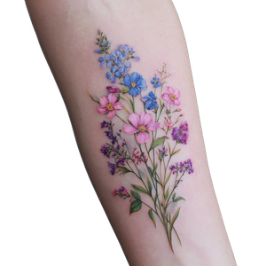 Floral Tattoo Design V12 Vinyl Car Decal Sticker – Waterproof & UV-Resistant 3.4133333333333336"