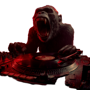Horrifying Dj Monkey Vinyl Car Decal Sticker – Waterproof & UV-Resistant 3.4133333333333336"