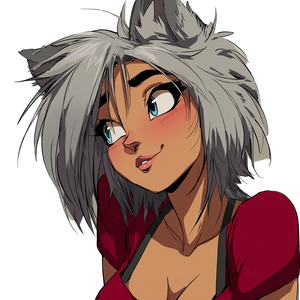 Blushing Werewolf Girl Vinyl Car Decal Sticker – Waterproof & UV-Resistant 3.4133333333333336"