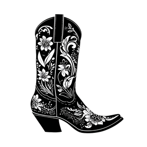 Cowgirl Boots Illustration Vinyl Car Decal Sticker – Waterproof & UV-Resistant 6.826666666666667"