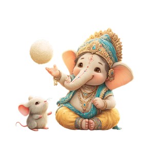 Baby Ganesha Playing Vinyl Car Decal Sticker – Waterproof & UV-Resistant 3.4133333333333336"