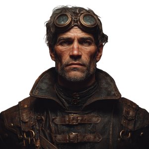 Steampunk Male Protagonist Vinyl Car Decal Sticker – Waterproof & UV-Resistant 6.826666666666667"