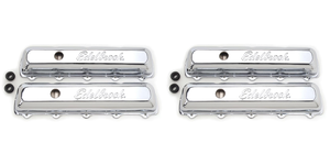 2x Edelbrock Olds 5.7L-7.5L Valve Cover Set | Chrome Perimeter Bolt, Baffles, Logo - High Quality Steel