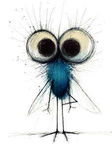 Anthropomorphic Blue Fly Vinyl Car Decal Sticker – Waterproof & UV-Resistant 4.1066666666666665"