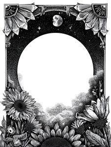 Ornamental Linocut Frame Vinyl Car Decal Sticker – Waterproof & UV-Resistant 8.213333333333333"