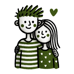 Sibling Love Illustration Vinyl Car Decal Sticker – Waterproof & UV-Resistant 3.4133333333333336"