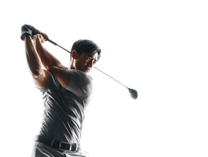 Golfer Swinging Club V5 Vinyl Car Decal Sticker – Waterproof & UV-Resistant 3.0933333333333333"