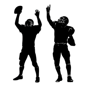 Football Victory Silhouette Vinyl Car Decal Sticker – Waterproof & UV-Resistant 3.4133333333333336"