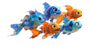 Leaping Colorful Fish V2 Vinyl Car Decal Sticker – Waterproof & UV-Resistant 5.4