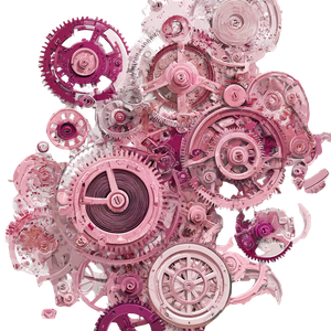 Pink Clock Gears Vinyl Car Decal Sticker – Waterproof & UV-Resistant 3.4133333333333336"