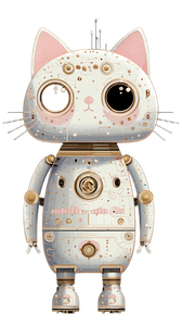 Cute Cat Robot Vinyl Car Decal Sticker – Waterproof & UV-Resistant 9.706666666666667"