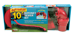 Valterra Sewer Hose | 10ft | UV Protectant 18 Mil Vinyl Cover | EZ Coupler | Red/Black Fittings Valterra Sewer Hose | 10ft | UV Protectant 18 Mil Vinyl Cover | EZ Coupler | Red/Black Fittings