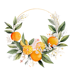 Whimsical Citrus Frame Vinyl Car Decal Sticker – Waterproof & UV-Resistant 3.4133333333333336"
