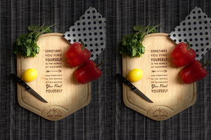 2x Bamboo Cutting Board | Counter Top Use | With Juice Groove and Handle | English Packaging