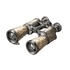 Stylized Binoculars Vinyl Car Decal Sticker – Waterproof & UV-Resistant 3.4133333333333336"