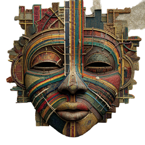 Tribal Subway Mask Vinyl Car Decal Sticker – Waterproof & UV-Resistant 3.4133333333333336"