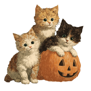 Kittens On Pumpkin Vinyl Car Decal Sticker – Waterproof & UV-Resistant 3.4133333333333336"