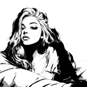 Sleeping Baddie Portrait Vinyl Car Decal Sticker – Waterproof & UV-Resistant 6.826666666666667"