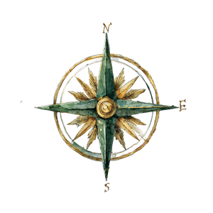 Watercolor Compass Vinyl Car Decal Sticker – Waterproof & UV-Resistant 3.4133333333333336"