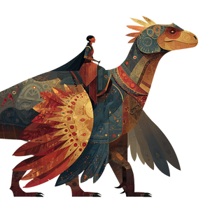 Medieval Dinosaur Rider Vinyl Car Decal Sticker – Waterproof & UV-Resistant 3.4133333333333336"