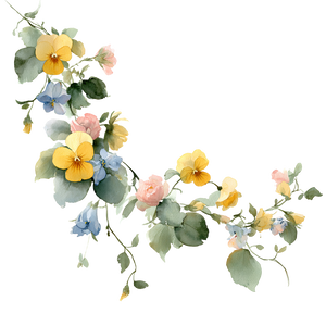 Floral Garland Watercolor Vinyl Car Decal Sticker – Waterproof & UV-Resistant 3.4133333333333336"