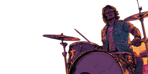Metalhead Drummer Illustration Vinyl Car Decal Sticker – Waterproof & UV-Resistant 5.12"