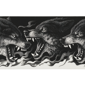 Snarling Wolves Inlay Vinyl Car Decal Sticker – Waterproof & UV-Resistant 6.826666666666667"