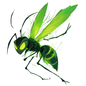 Glowing Green Wasp Vinyl Car Decal Sticker – Waterproof & UV-Resistant 3.4133333333333336"