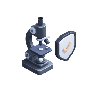 Microscope Shield Icon Vinyl Car Decal Sticker – Waterproof & UV-Resistant 6.826666666666667"
