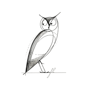Minimalist Owl Logo V4 Vinyl Car Decal Sticker – Waterproof & UV-Resistant 3.4133333333333336"