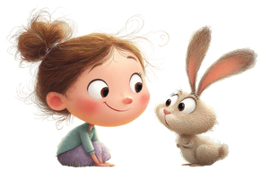 Girl And Rabbit Vinyl Car Decal Sticker – Waterproof & UV-Resistant 5.97333333333333