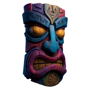 Stylized Tiki Mask Vinyl Car Decal Sticker – Waterproof & UV-Resistant 3.4133333333333336"