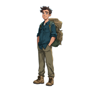 Handsome Hiking Man Vinyl Car Decal Sticker – Waterproof & UV-Resistant 3.4133333333333336"
