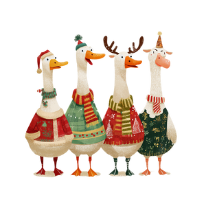 Festive Geese Parade Vinyl Car Decal Sticker – Waterproof & UV-Resistant 6.826666666666667"
