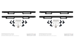 2x Enhance your Ride with Westin Automotive HDX Nerf Bar | Drop Down Steps | 3 Inch Square Stainless Steel | Rocker Panel Mount | Black Powder Coated