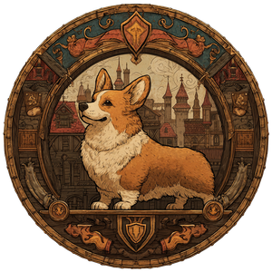 Corgi Guild Crest Vinyl Car Decal Sticker – Waterproof & UV-Resistant 6.826666666666667"