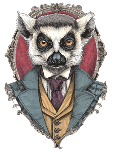Gentleman Lemur Tattoo Vinyl Car Decal Sticker – Waterproof & UV-Resistant 8.213333333333333"