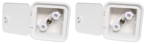 2x Innovative Hot & Cold Spray Port | 5-3/4 Inch Depth | Easy Installation | White Plastic | Quick Connect Valve 2x Innovative Hot & Cold Spray Port | 5-3/4 Inch Depth | Easy Installation | White Plastic | Quick Connect Valve