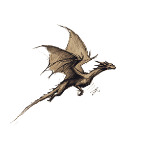 Flying Dragon Drawing V4 Vinyl Car Decal Sticker – Waterproof & UV-Resistant 3.4133333333333336"