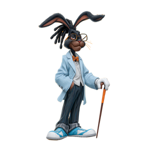 Classy Carrot-Cane Bunny Vinyl Car Decal Sticker – Waterproof & UV-Resistant 3.4133333333333336"