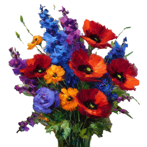Floral Bouquet Painting V3 Vinyl Car Decal Sticker – Waterproof & UV-Resistant 3.4133333333333336"