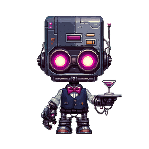 Cyberpunk Bartender Robot Vinyl Car Decal Sticker – Waterproof & UV-Resistant 3.4133333333333336"