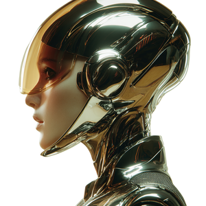 Futuristic Chrome Android V2 Vinyl Car Decal Sticker – Waterproof & UV-Resistant 3.4133333333333336"