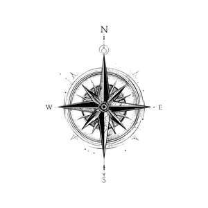 Nautical Compass Logo Vinyl Car Decal Sticker – Waterproof & UV-Resistant 6.826666666666667"