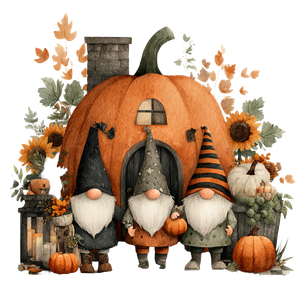 Gnomes With Pumpkins Vinyl Car Decal Sticker – Waterproof & UV-Resistant 3.4133333333333336"